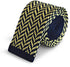 navy blue and yellow herringbone knitted tie